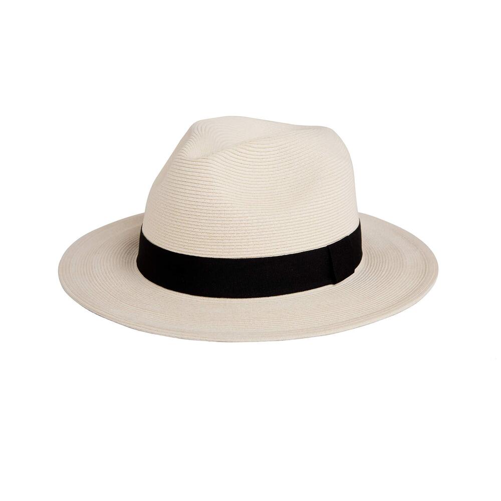 8500 Pineapple&Star Sun Straw Fedora Beach Hat Fine Braid UPF50+ for Unisex